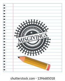 Misgivings pencil draw. Vector Illustration. Detailed.