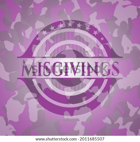 Misgivings pink on camouflaged texture. Vector Illustration. Detailed. 