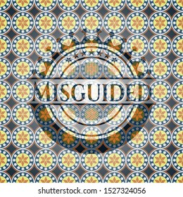 Misguided arabic emblem. Arabesque decoration.