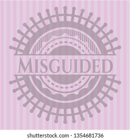 Misguided badge with pink background