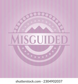 Misguided realistic pink emblem. Elegant design. 