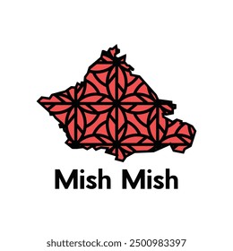 Mish Mish City of Lebanon map vector illustration, vector template with geometric style isolated on white background
