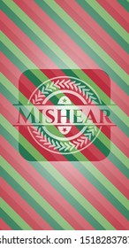 Mishear christmas colors style emblem. Vector Illustration. Detailed.