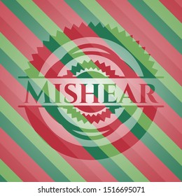 Mishear christmas style emblem. Vector Illustration. Detailed.