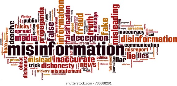 Misinformation Word Cloud Concept. Vector Illustration