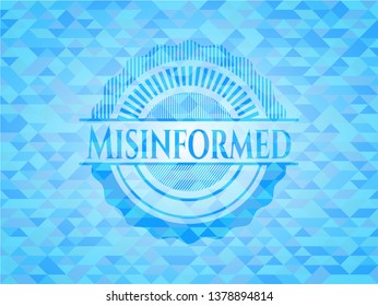 Misinformed realistic sky blue mosaic emblem