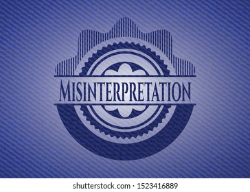 Misinterpretation with denim texture. Vector Illustration. Detailed.