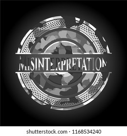Misinterpretation grey camouflaged emblem