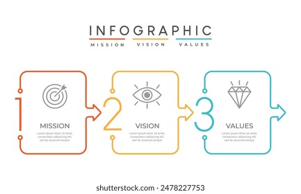 misión visión valores Plantilla de Diseño gráfico con opción