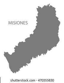 Misiones Argentina Map grey