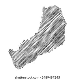 Misiones Argentina provinces thread map line vector illustration