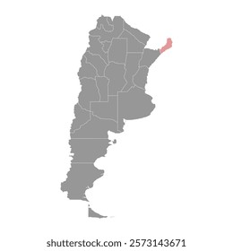 Misiones Province map, administrative division of Argentina. Vector illustration.