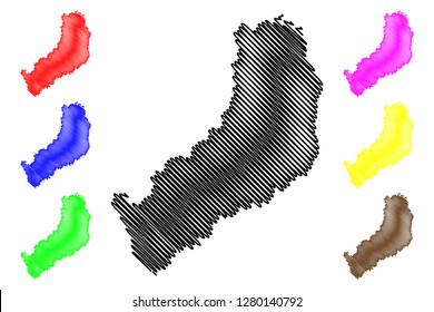 Misiones (Region of Argentina, Argentine Republic, Provinces of Argentina) map vector illustration, scribble sketch Misiones Province map