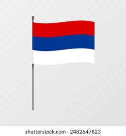 Flagge der Region Misiones am Fahnenmast. Vektorillustration.