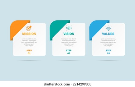 : mision,vision,values,graphic design template.with option.