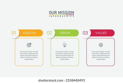 : mision,vision,values,graphic design template.with option.