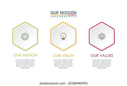 : mision,vision,values,graphic design template.with option.