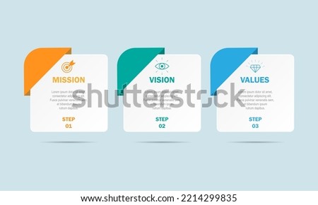 : mision,vision,values,graphic design template.with option.