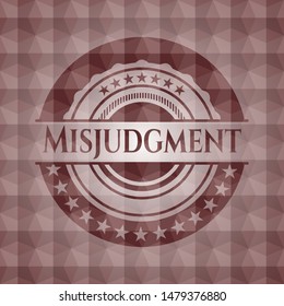 Misjudgment red seamless geometric emblem.