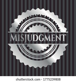 Misjudgment silver shiny emblem]. Vector Illustration. Mosaic. 