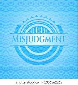 Misjudgment water wave representation emblem background.