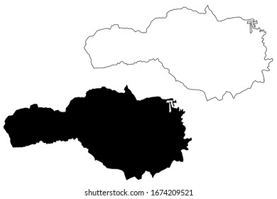 Miskolc City (Hungary, Borsod-Abauj-Zemplen County) map vector illustration, scribble sketch City of Miskolc map
