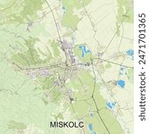 Miskolc, Hungary map poster art