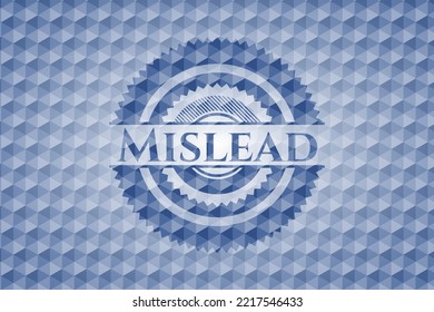 Mislead blue emblem with geometric pattern. Vector Illustration. Detailed. 