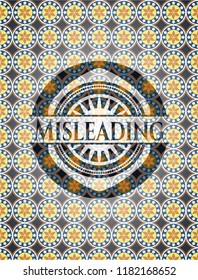 Misleading arabesque emblem background. arabic decoration.