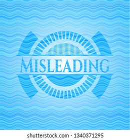 Misleading light blue water emblem background.