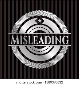 Misleading silver shiny badge. Vector Illustration. Mosaic.