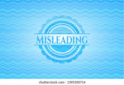 Misleading sky blue water emblem. Vector Illustration. Detailed.