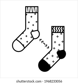 Mismatch Icon Socks, Discrepancy Icon, Not Similar Vector Art Illustration