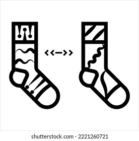 Mismatch Icon Socks, Discrepancy Icon, Not Similar Vector Art Illustration