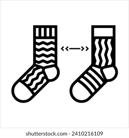 Mismatch Icon Socks, Discrepancy Icon, Not Similar Vector Art Illustration