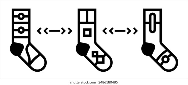 Mismatch Icon Socks, Discrepancy Icon, Not Similar Vector Art Illustration