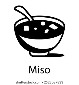 Miso bowl icon in glyph style