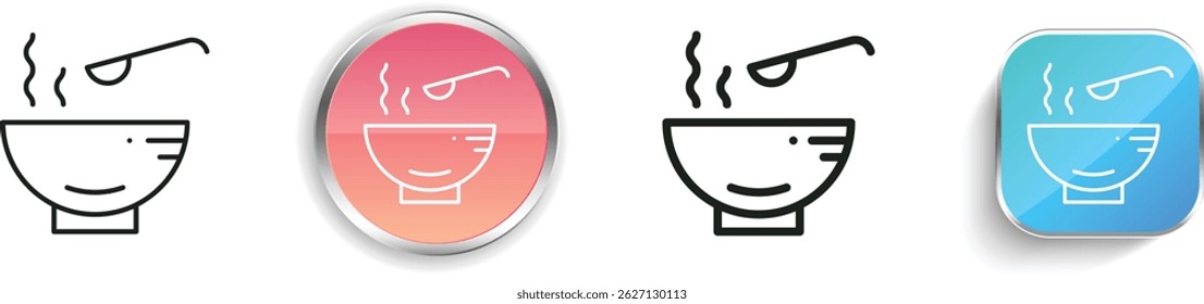 miso icon. Thin Linear, Regular and Button Style Design Isolated On White Background