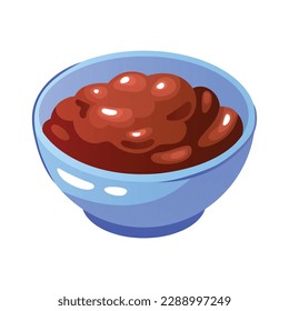 Miso paste in bowl isometric icon vector illustration