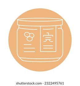 Miso paste in jar black line icon. Asian food. Pictogram for web page