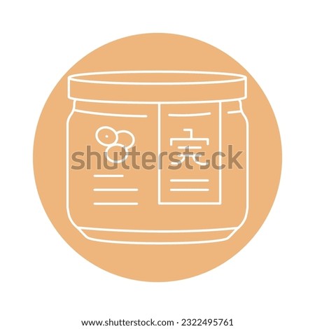 Miso paste in jar black line icon. Asian food. Pictogram for web page