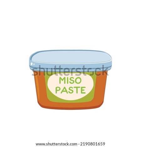 Miso paste. Vector illustration cartoon spice icon isolated on white background.