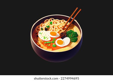 Miso Ramen Asian noodles with egg