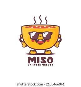 miso soup cartoon. food vector illustration. isolated on a white background