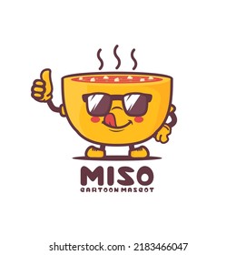 miso soup cartoon. food vector illustration. isolated on a white background