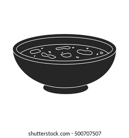 Miso soup icon in  black style isolated on white background. Sushi symbol stock vector illustration.