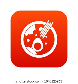 Miso soup icon digital red for any design isolated on white vector illustration