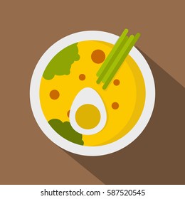 Miso soup icon. Flat illustration of miso soup vector icon for web