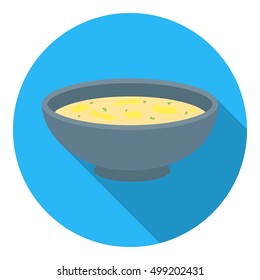Miso soup icon in flat style isolated on white background. Sushi symbol stock vector illustration.