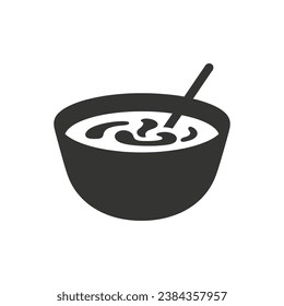 Miso Soup Icon on White Background - Simple Vector Illustration